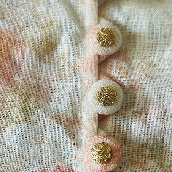 NWT Zimmermann Illustration Buttoned Mini Dress in Cream Rococo Floral Size 0 - Picture 9 of 15